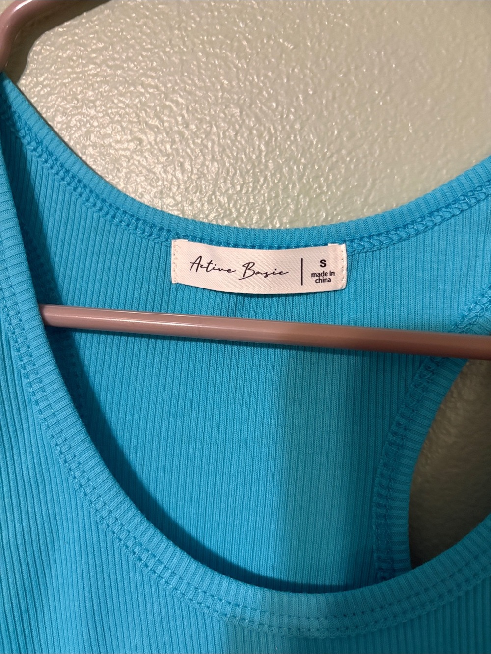 Active Basic Bright Turquoise Ribbed Tank - Picture 2 of 3